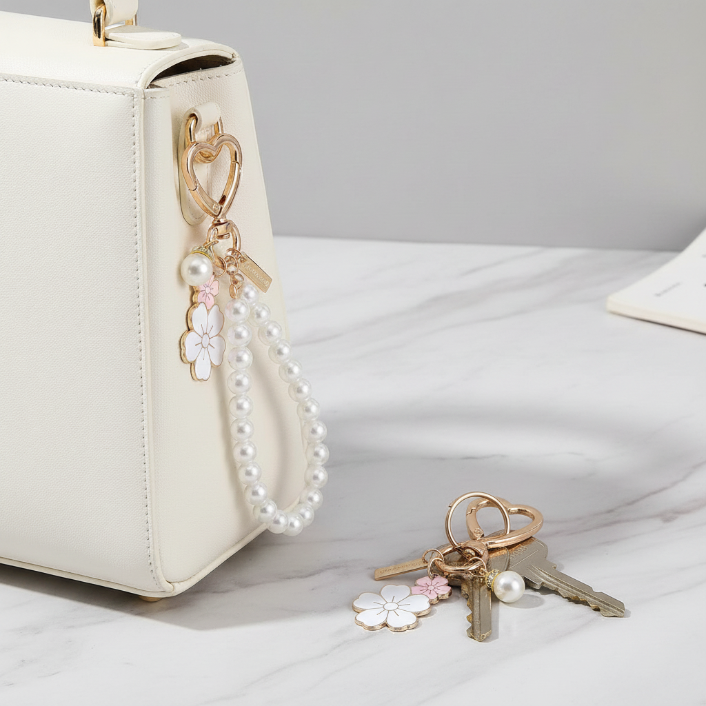 Pearl Beads Bag Charm Set