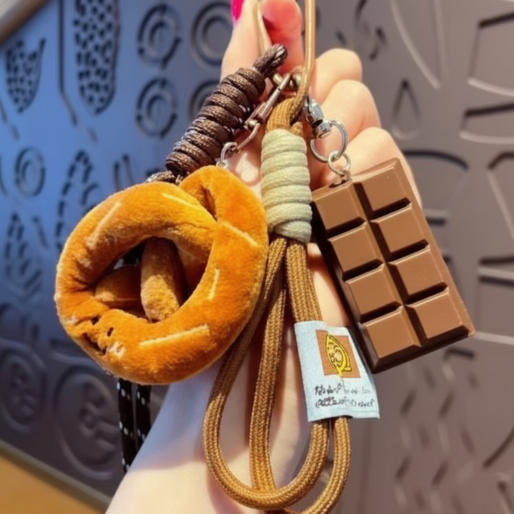 PRETZEL PLUSH WITH CHOCOLATE ACCENT CHARM