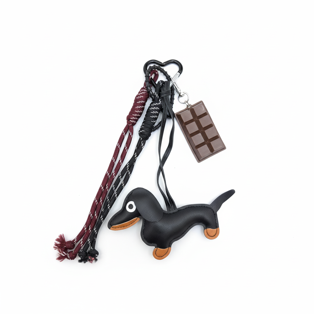 Black Dachshund Pendant Bagcharm