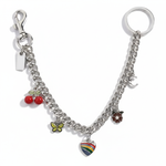 CHERRY & HEART SILVER CHARM CHAIN