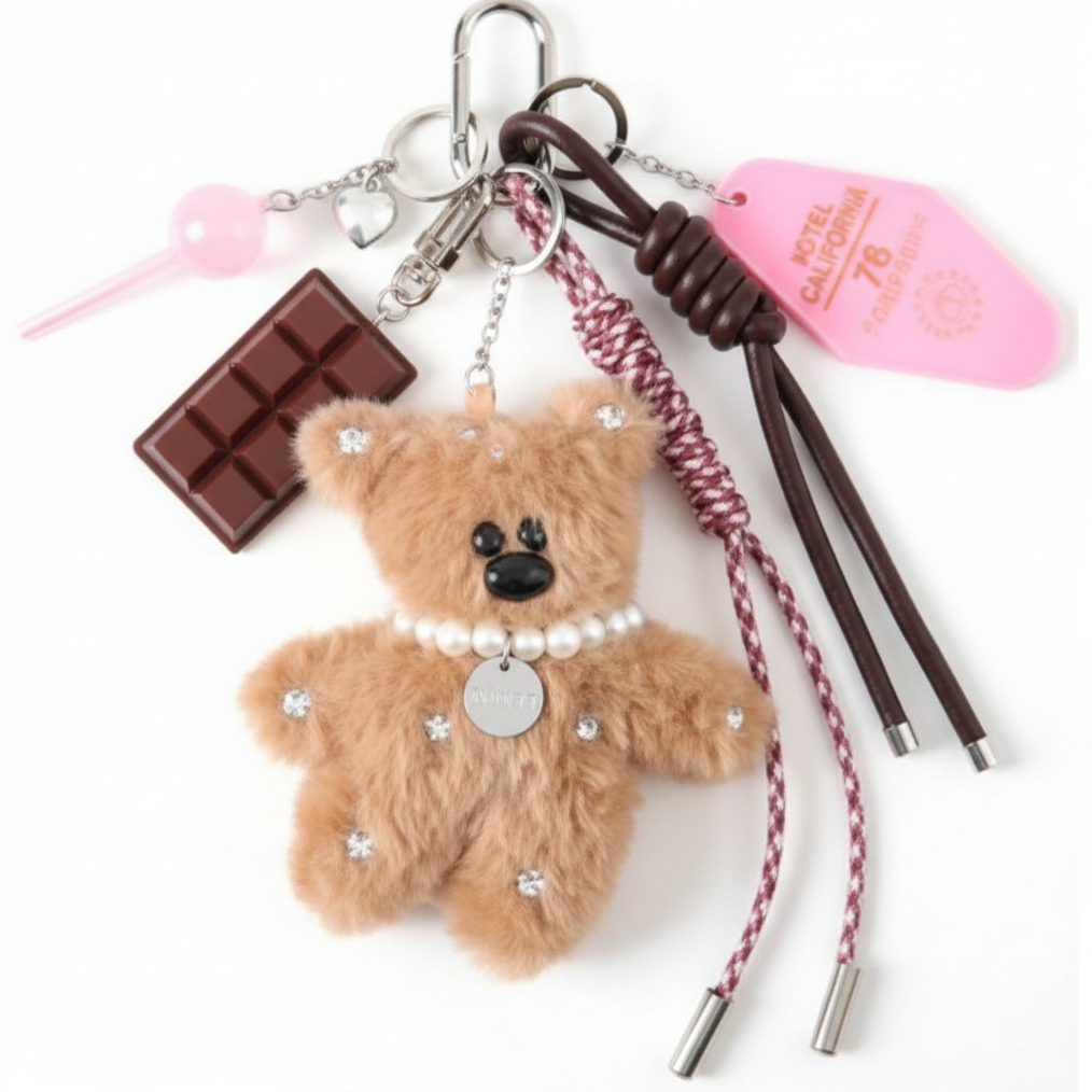 TEDDY WITH LOLLIPOP AND CHOCOLATE ACCENT