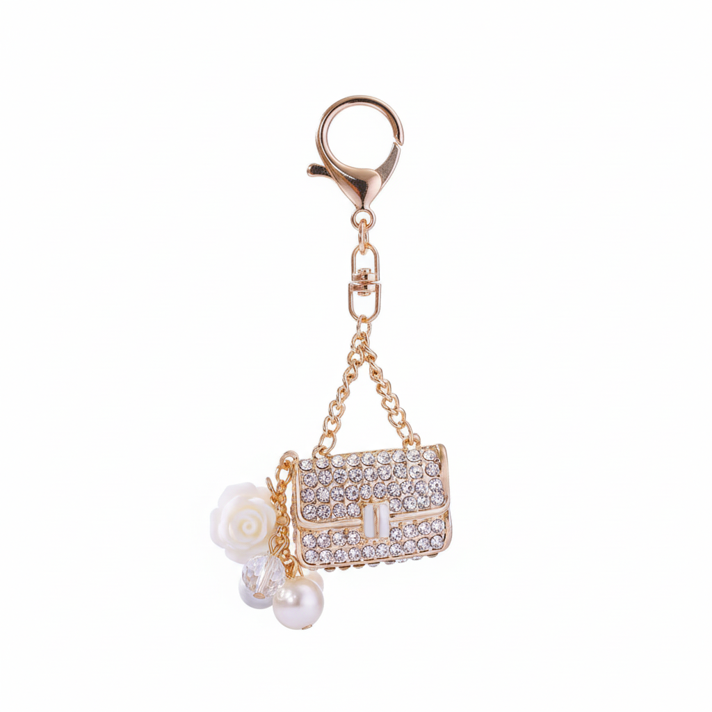 Crystal Pearl HandBag Keychain