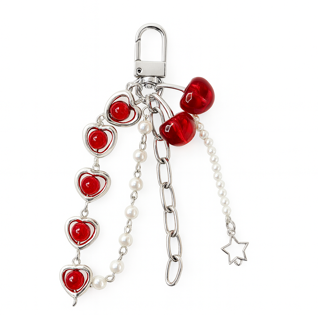 Mini Cherry Heart Charm
