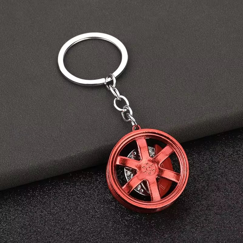 Metal Car Wheel Keychain
