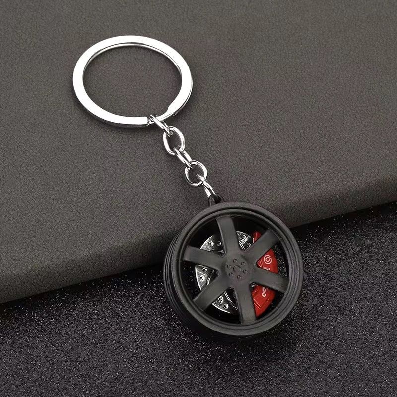 Metal Car Wheel Keychain
