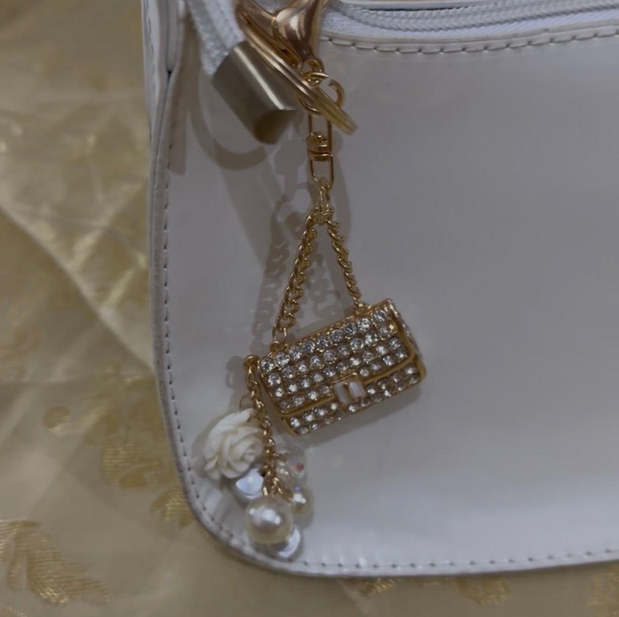 Crystal Pearl HandBag Keychain