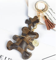 BEAR FAUX LEATHER TASSEL CHARM