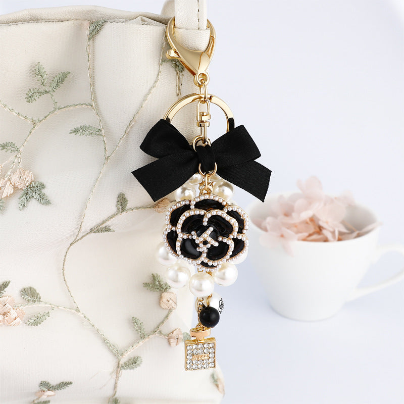 Camellia Bag Pendant Keychain Charm