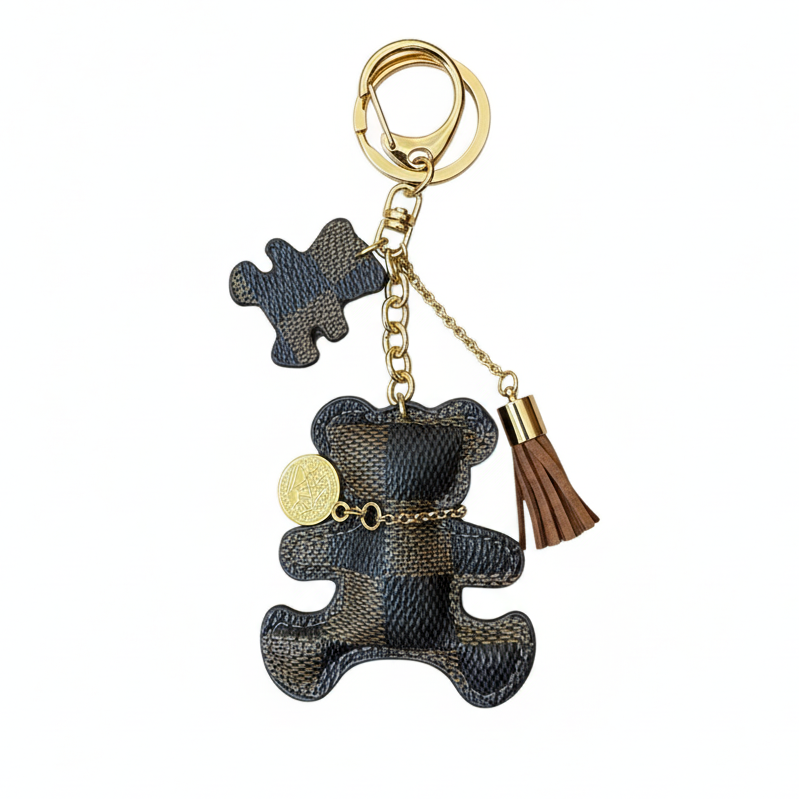 BEAR FAUX LEATHER TASSEL CHARM