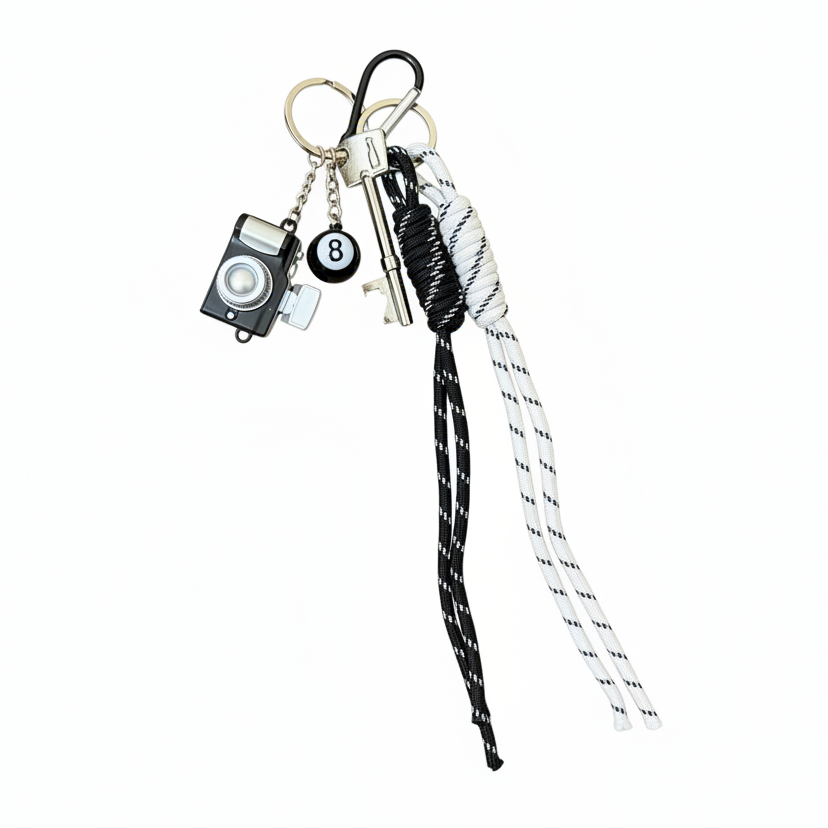 CAMERA & 8 BALL CHARM