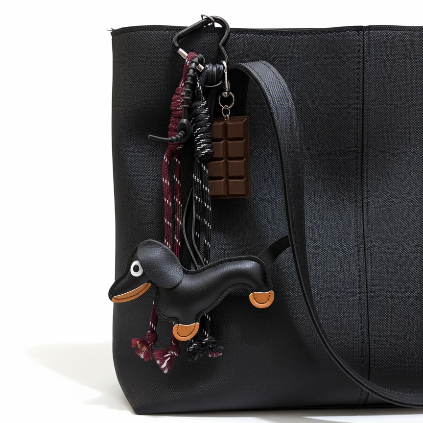 Black Dachshund Pendant Bagcharm