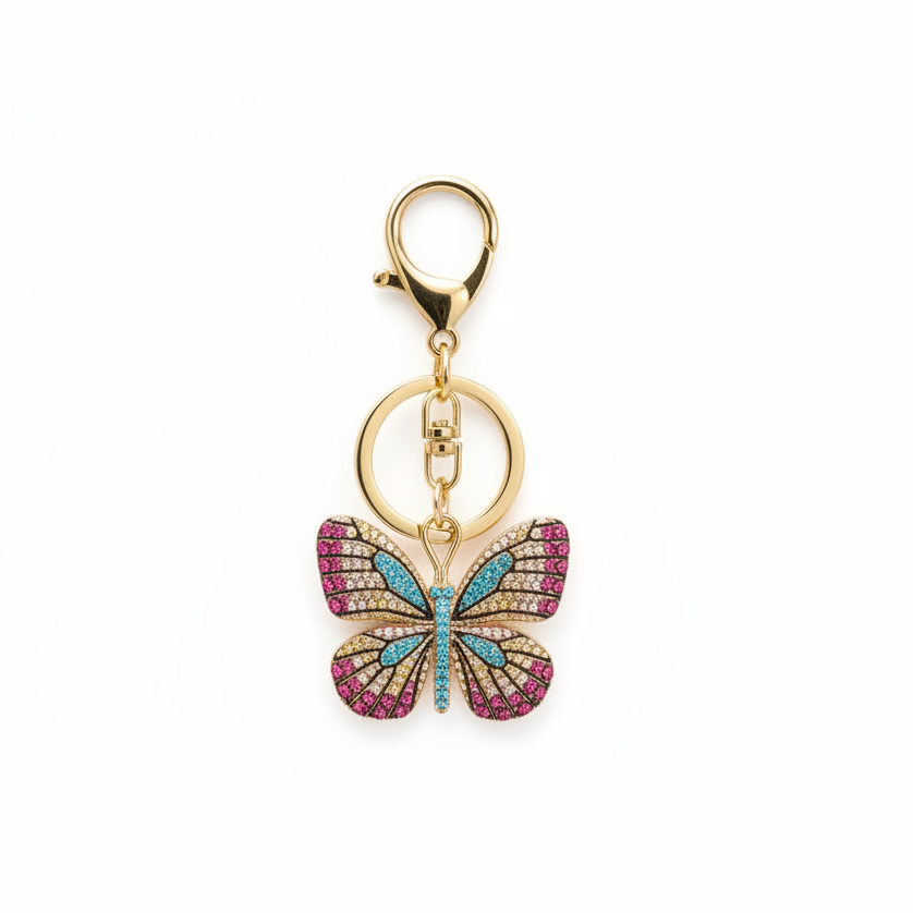 Butterfly Crystal Keychain Charm