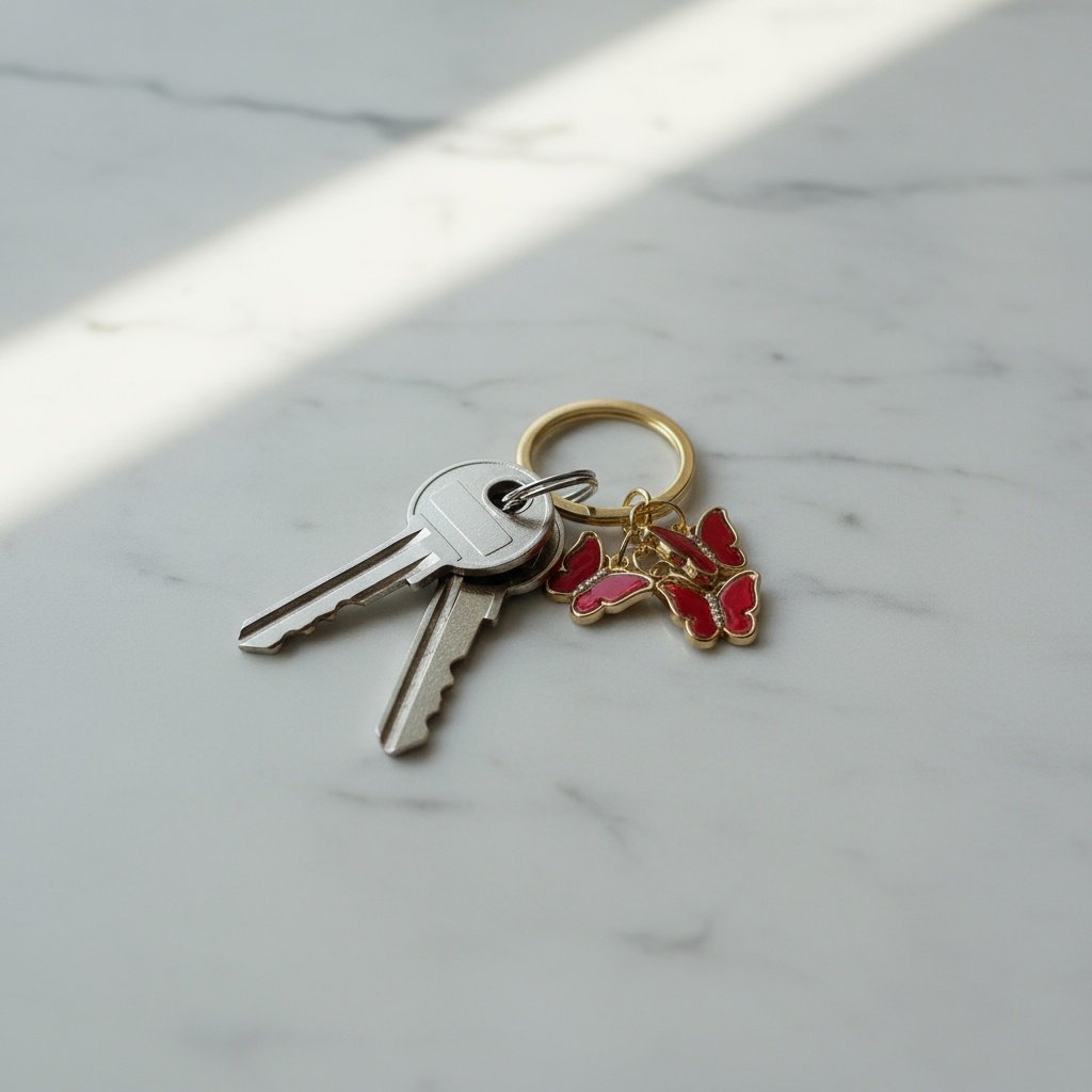 Diamond Alloy Butterfly Keychain