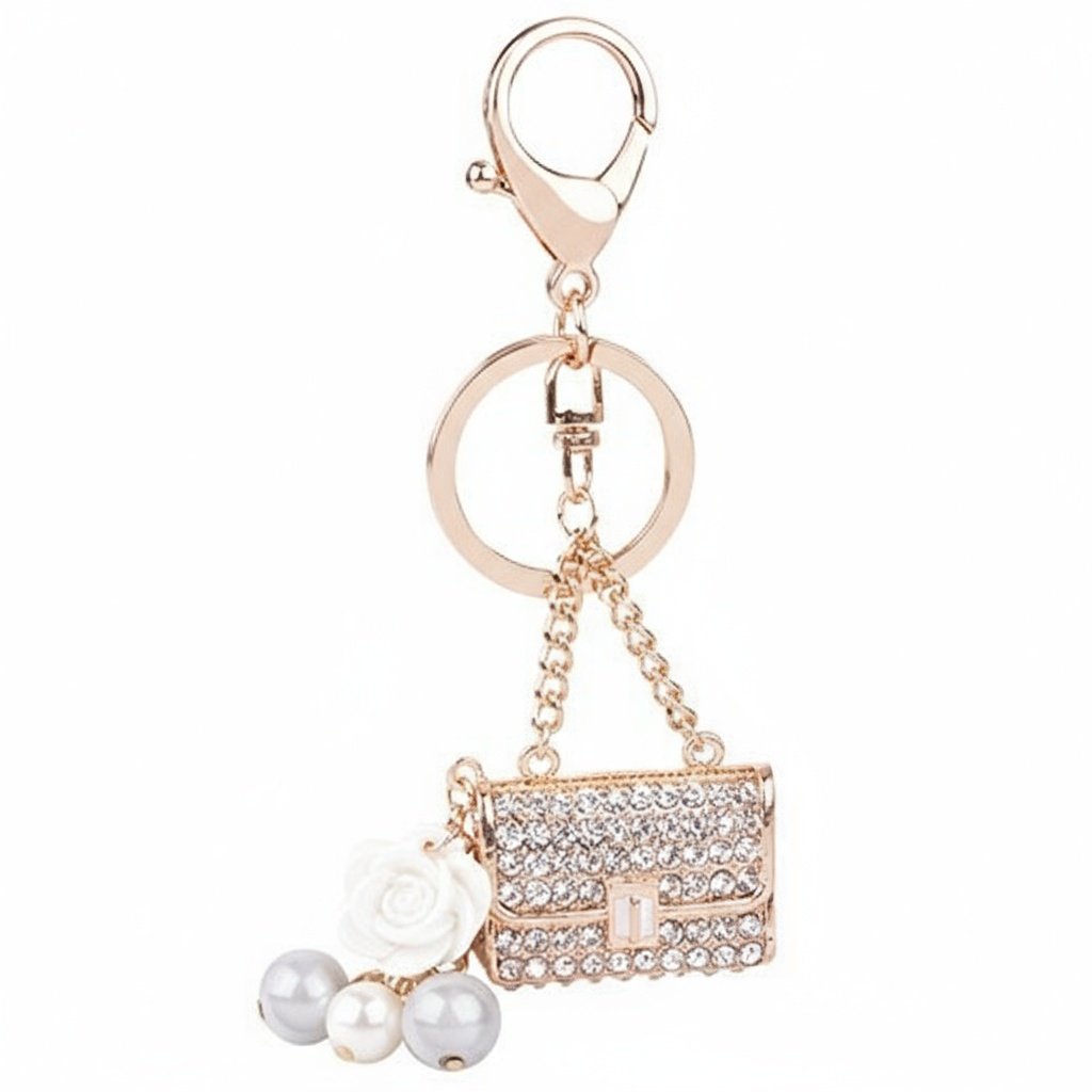 Crystal Pearl HandBag Keychain