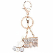 Crystal Pearl HandBag Keychain