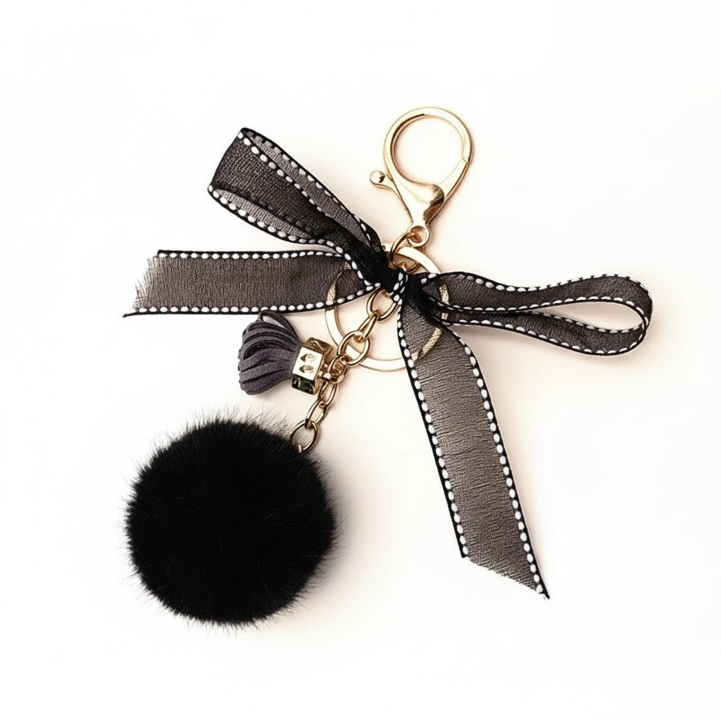 Fluffy Mini Pom Pom Keychain Charm