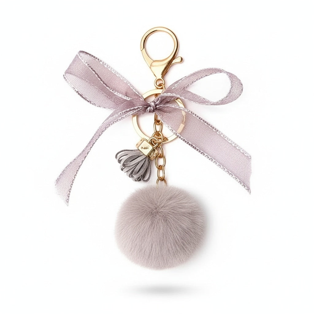 Fluffy Mini Pom Pom Keychain Charm