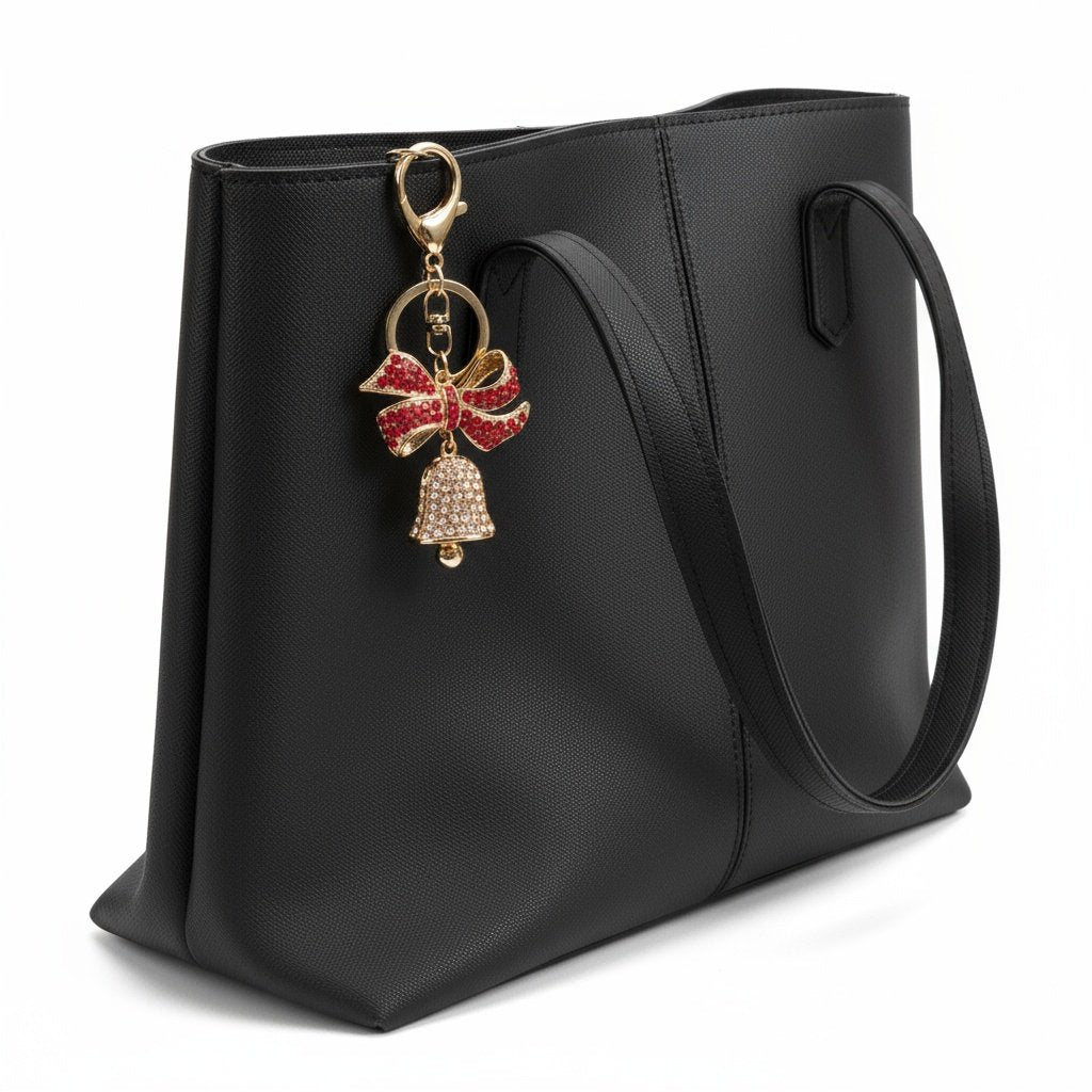 Golden Bell Chain With Red Bow